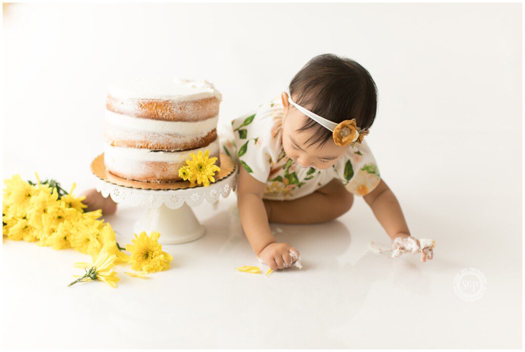 Yellow Cake Smash in Studio | Orange County Newborn Photographer ...